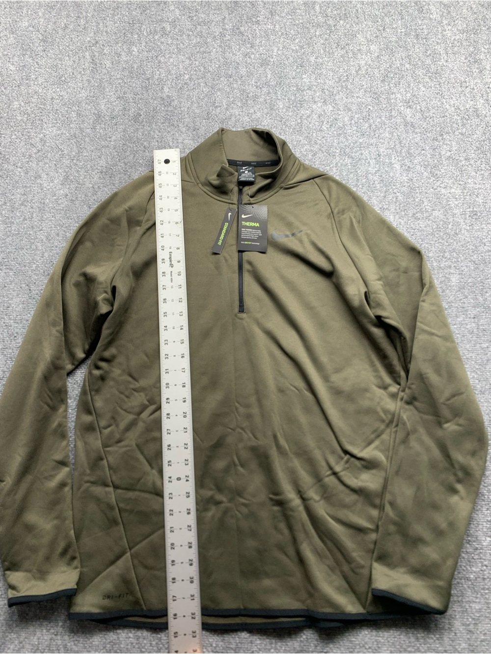 Nike Olive Green Performance Quarter-Zip Jacket